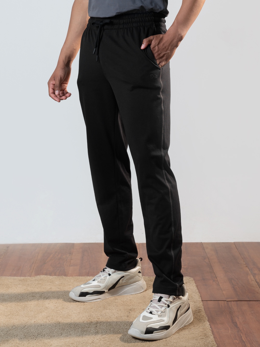 

DAMENSCH Statement Soft Prima Jersey Vortex Spun Track Pants, Black