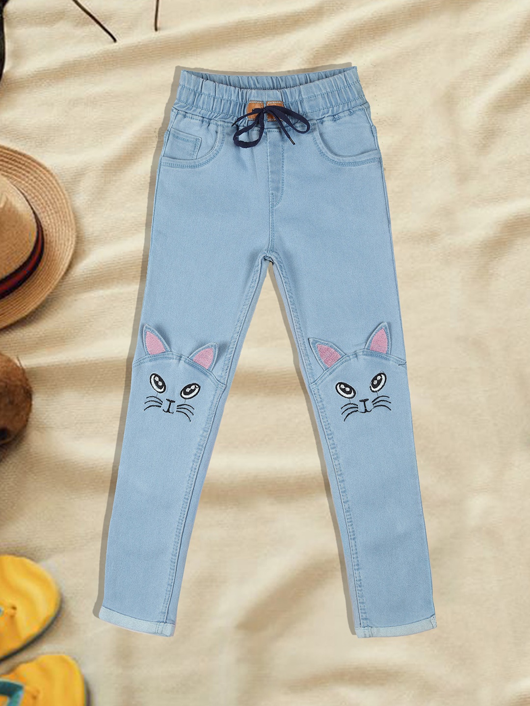

A-Okay Kids Printed Slim Fit High-Rise Clean Look Jeans, Blue