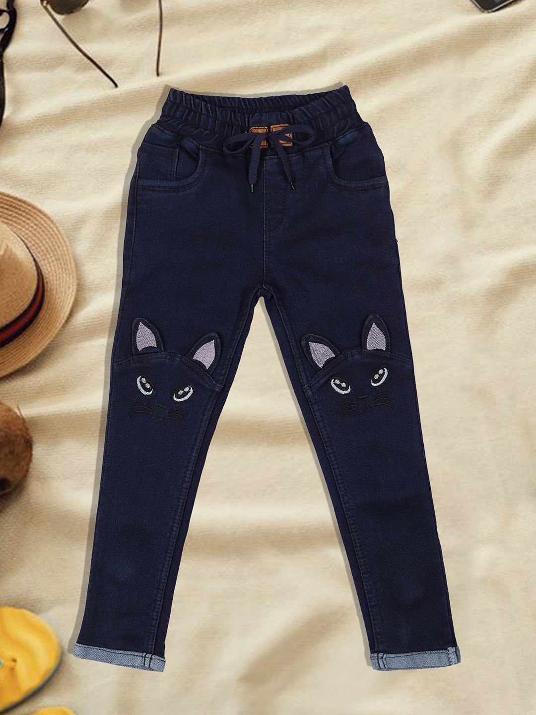 

A-Okay Kids Slim Fit High-Rise Clean Look Acid Wash Cotton Jean, Blue
