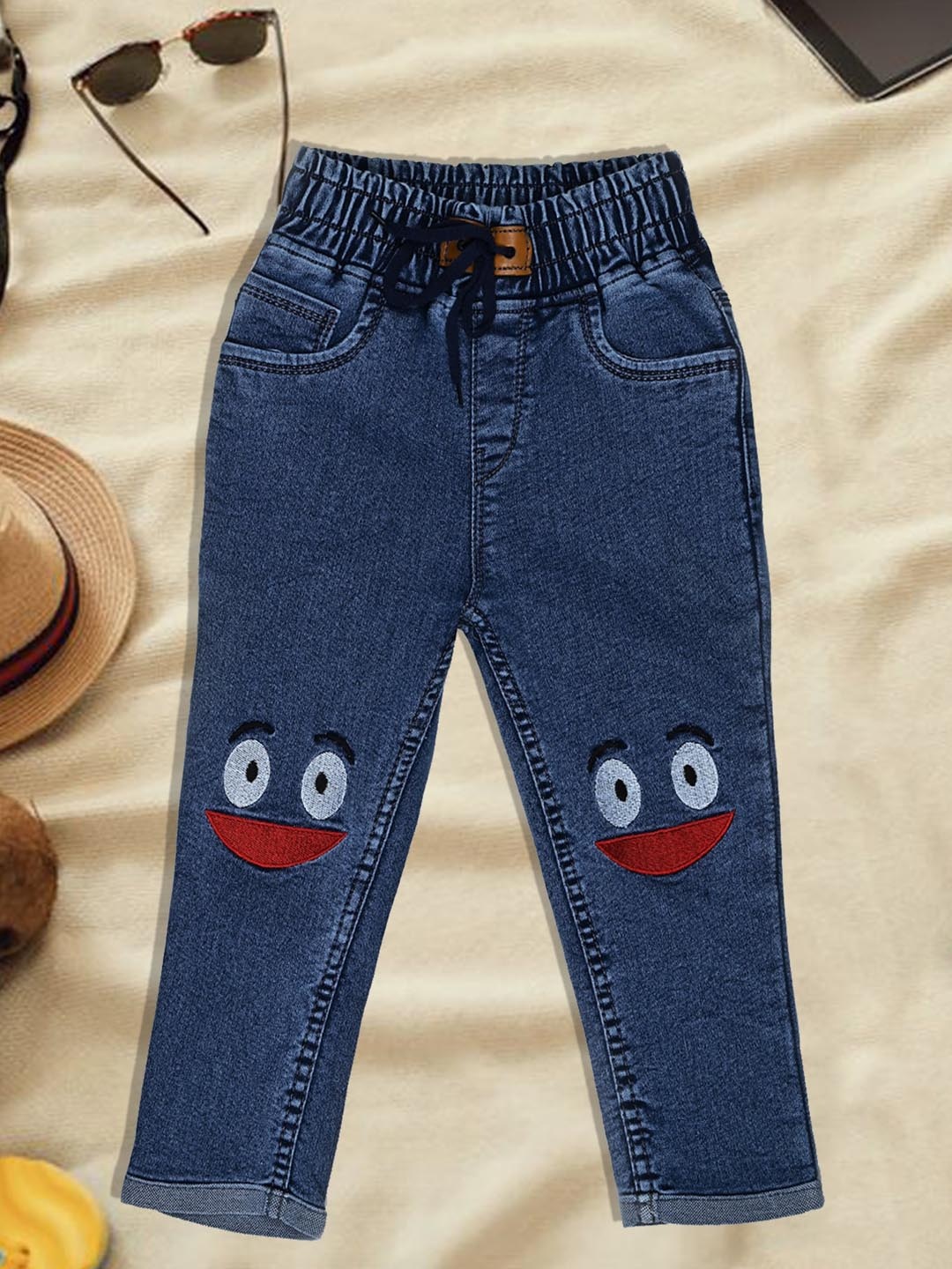 

A-Okay Kids Slim Fit High-Rise Applique Stretchable Jeans, Blue