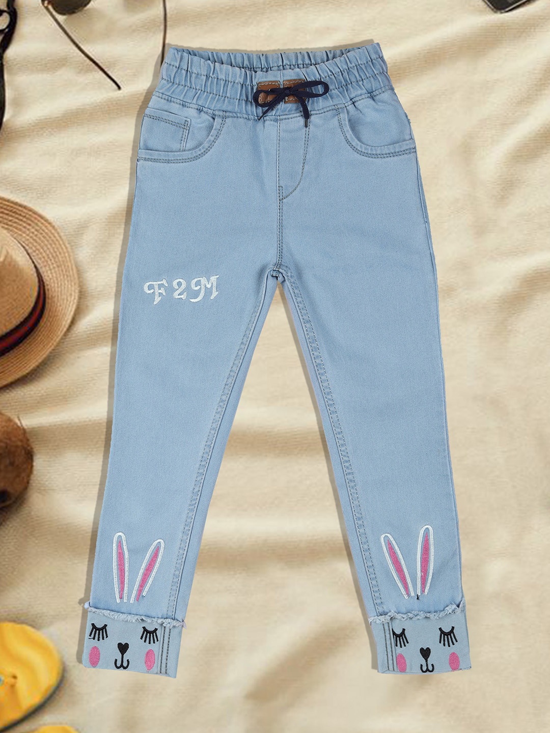 

A-Okay Kids Slim Fit High-Rise Printed Stretchable Jeans, Blue