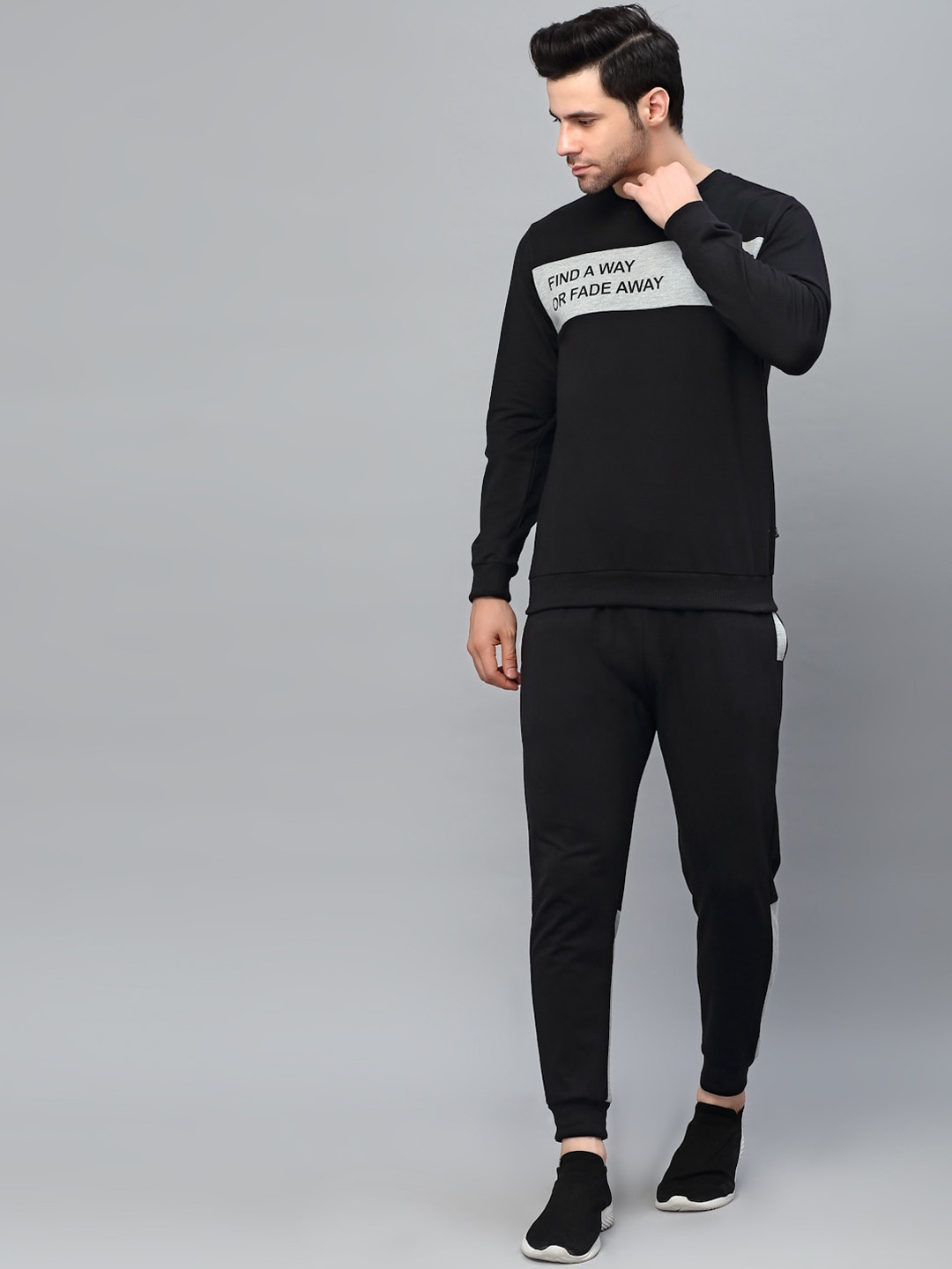 

Rigo Men Printed Cotton Tracksuits, Black