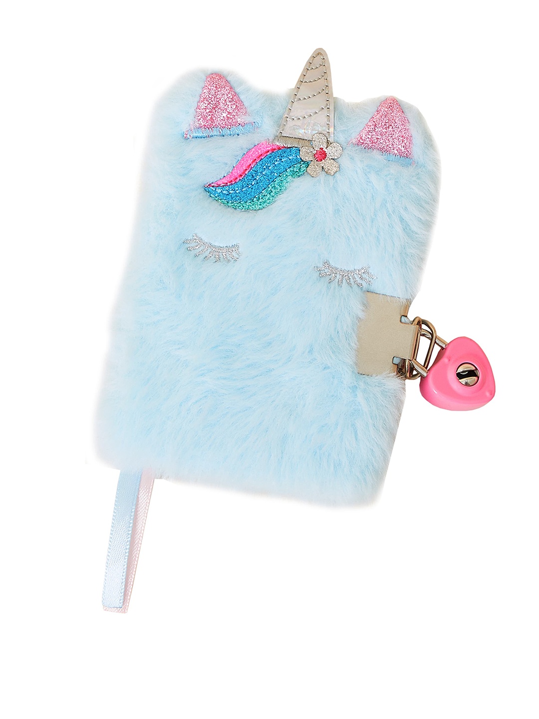 

Accessorize Girls Fluffy Unicorn Lockable Journal Notebook, Blue