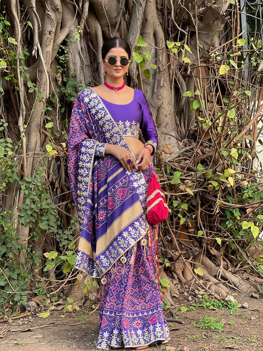 

Munir Printed Bandhani Saree, Blue
