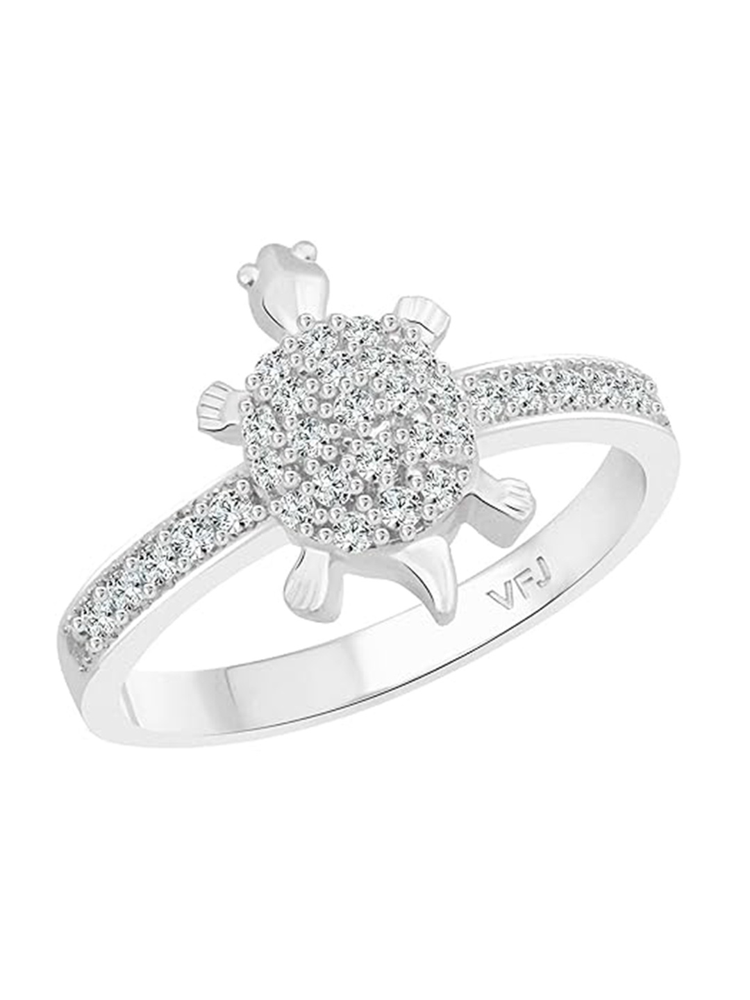 

Vighnaharta Silver-Plated Stone-Studded Finger Ring
