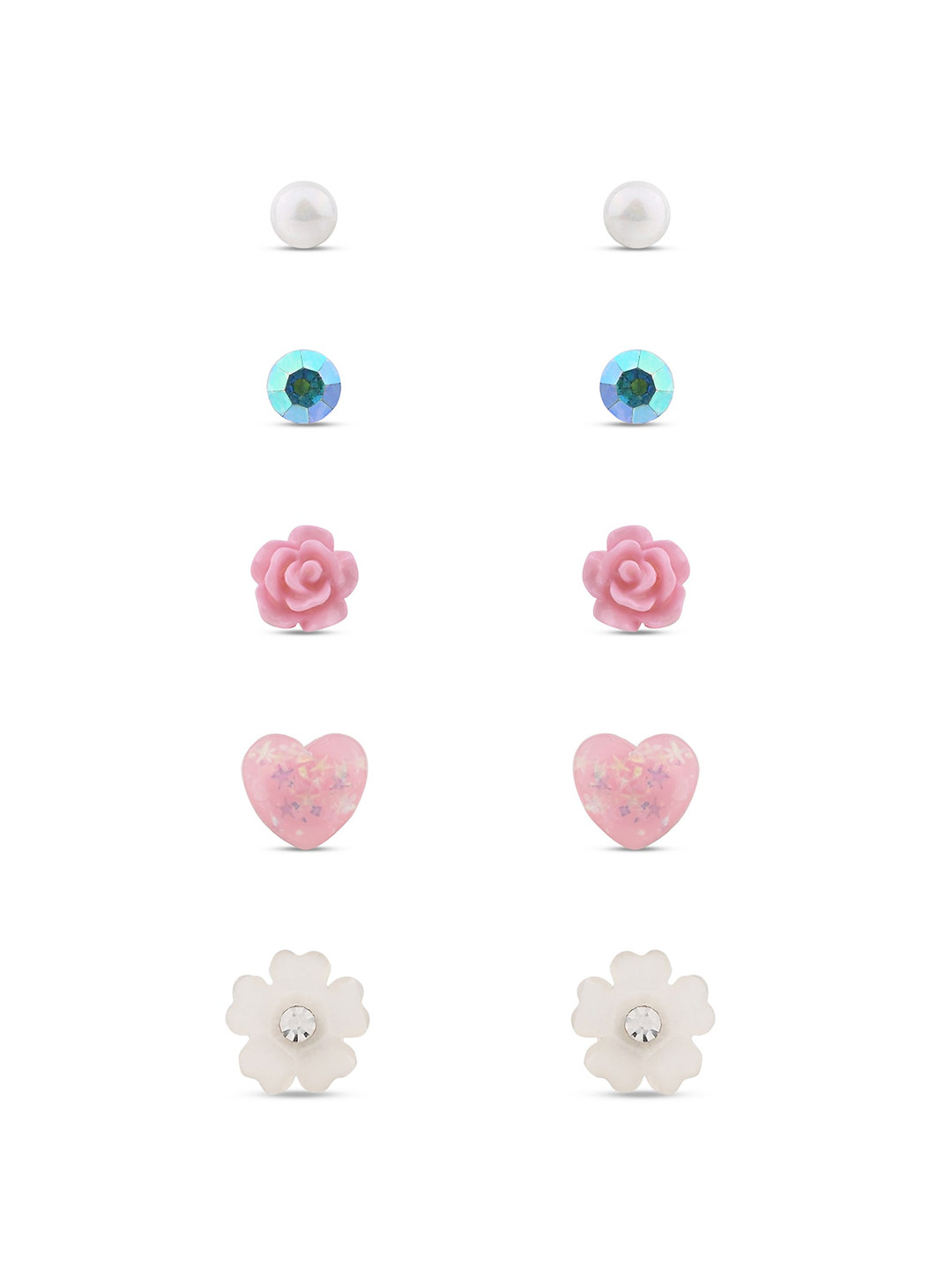 

Accessorize Girls Set Of 5 Classic Stud Earrings, White