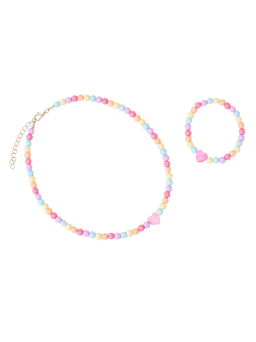 

Accessorize Alloy Artificial Beads Necklace And Bracelet, Blue