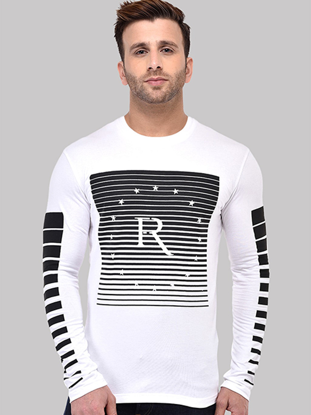 

GESPO Graphic Printed Cotton T-shirt, White