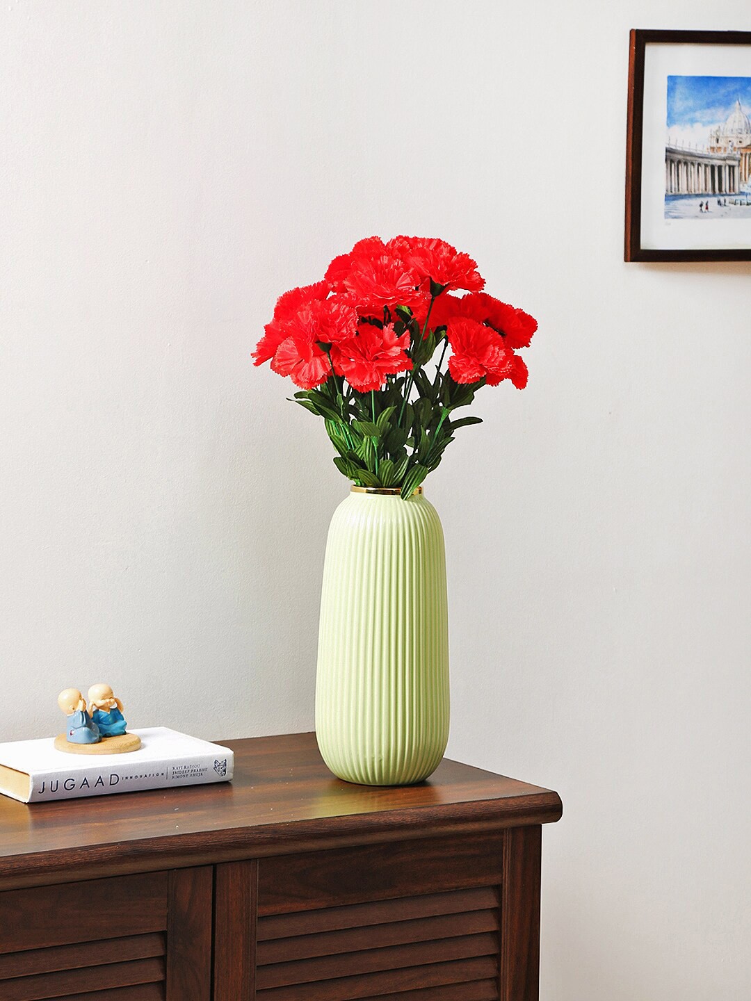 

Fourwalls Red Carnation Artificial Flowers