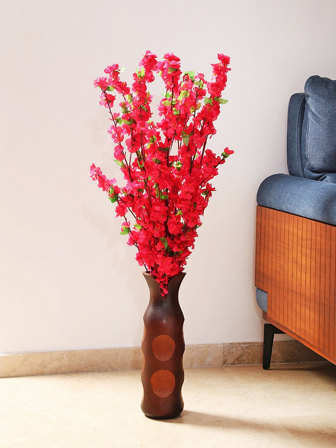 

Fourwalls 15-Pcs Pink Cherry Blossom Artificial Flower Sticks