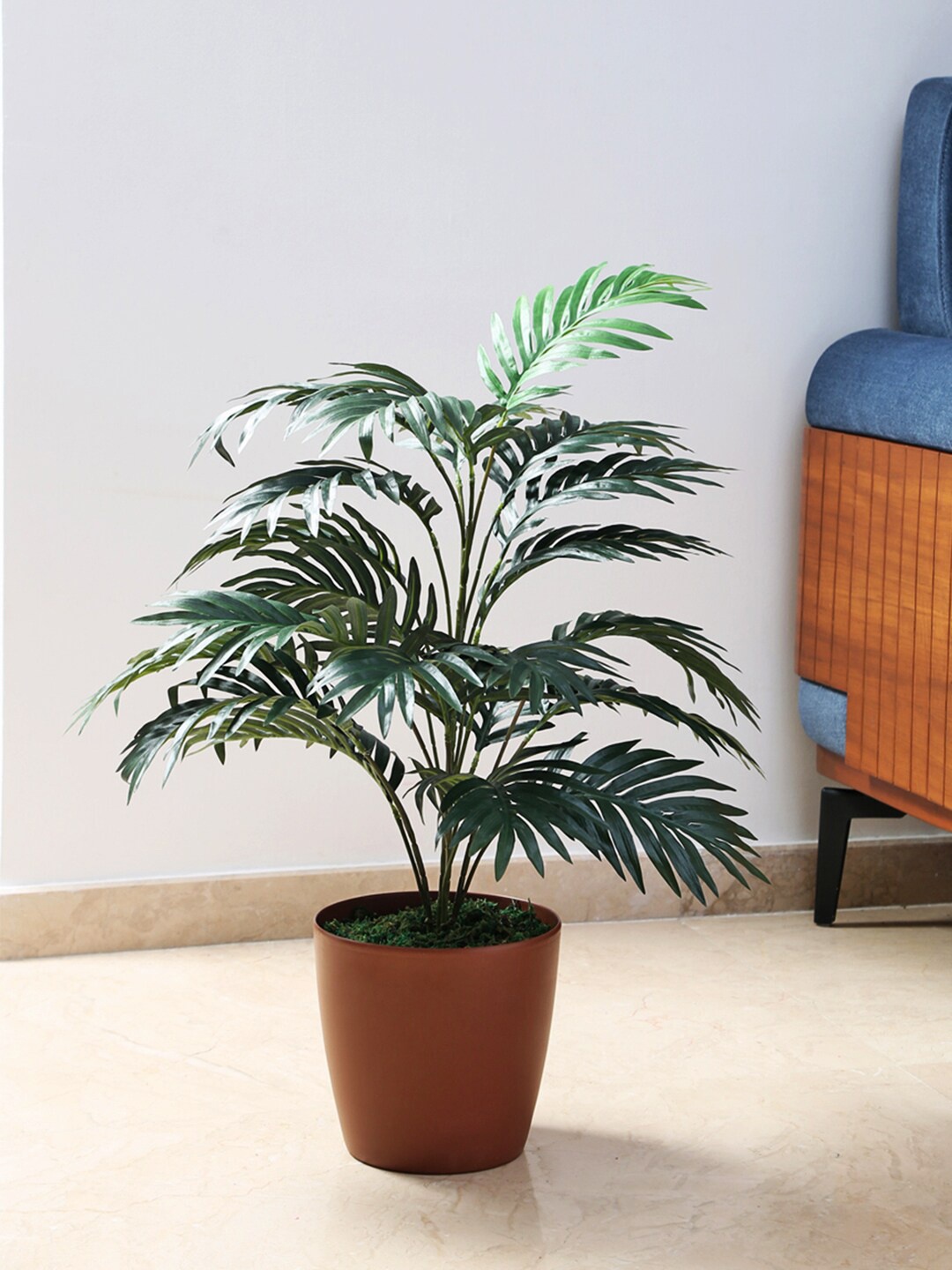 

Fourwalls Green Palm Artificial Plant With Vase