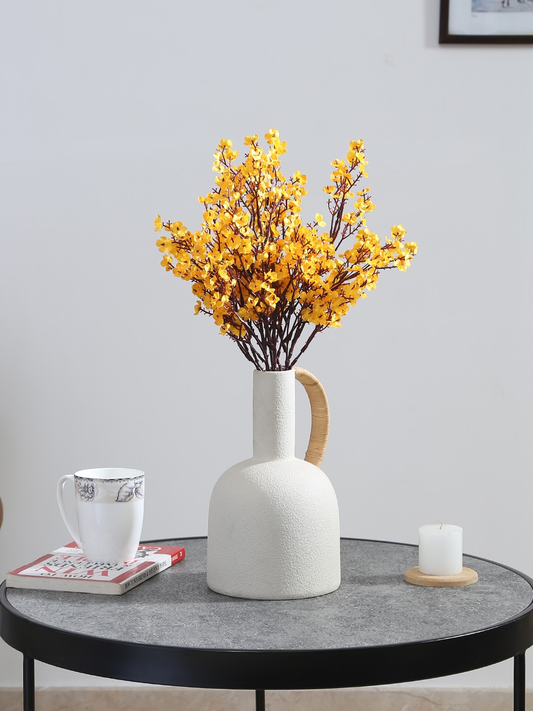 

Fourwalls 6 Pcs Yellow Gypsophilia Artificial Flower Sticks