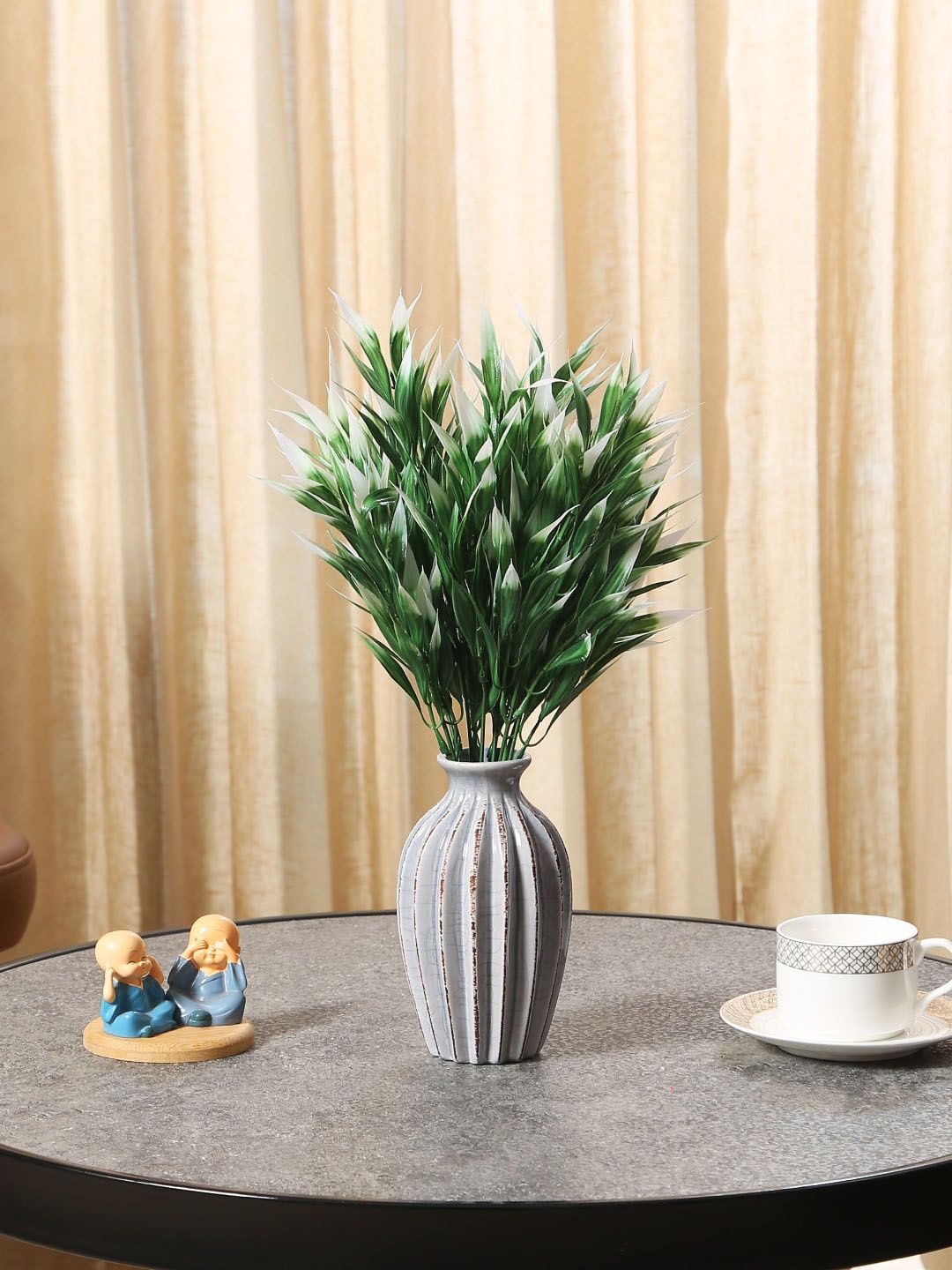 

Fourwalls 3-Pcs Green & White Artificial Plants