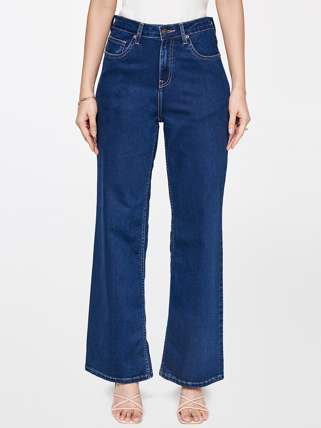 

AND Women Blue Mid-Rise Bootcut Jeans