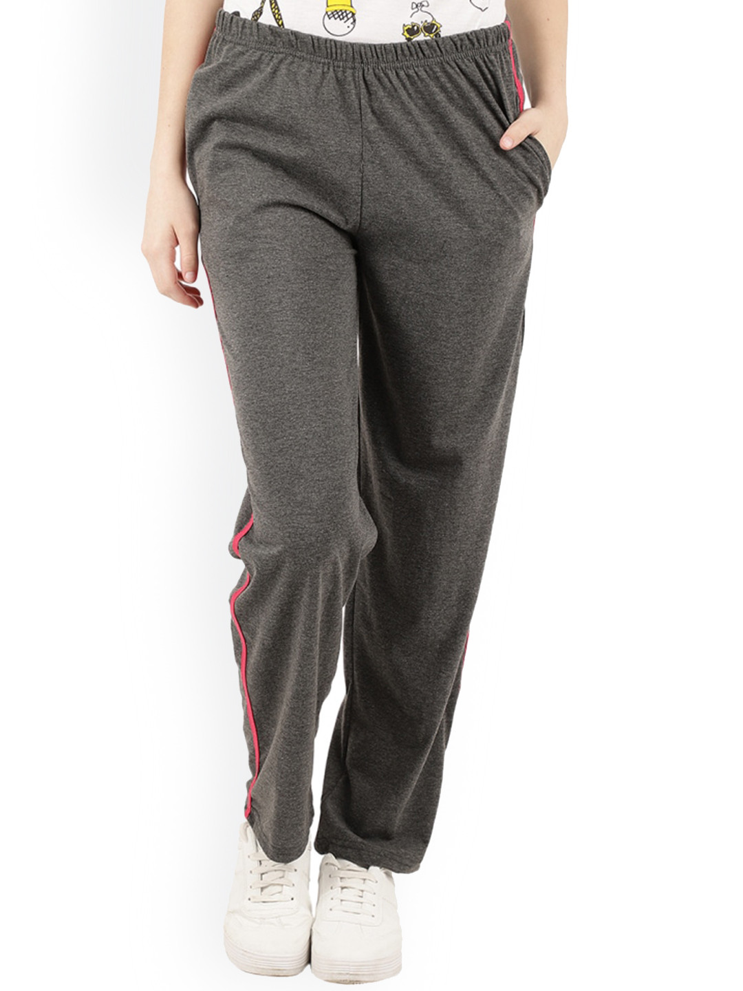 

V-Mart Women Mid-Rise Track Pants, Grey