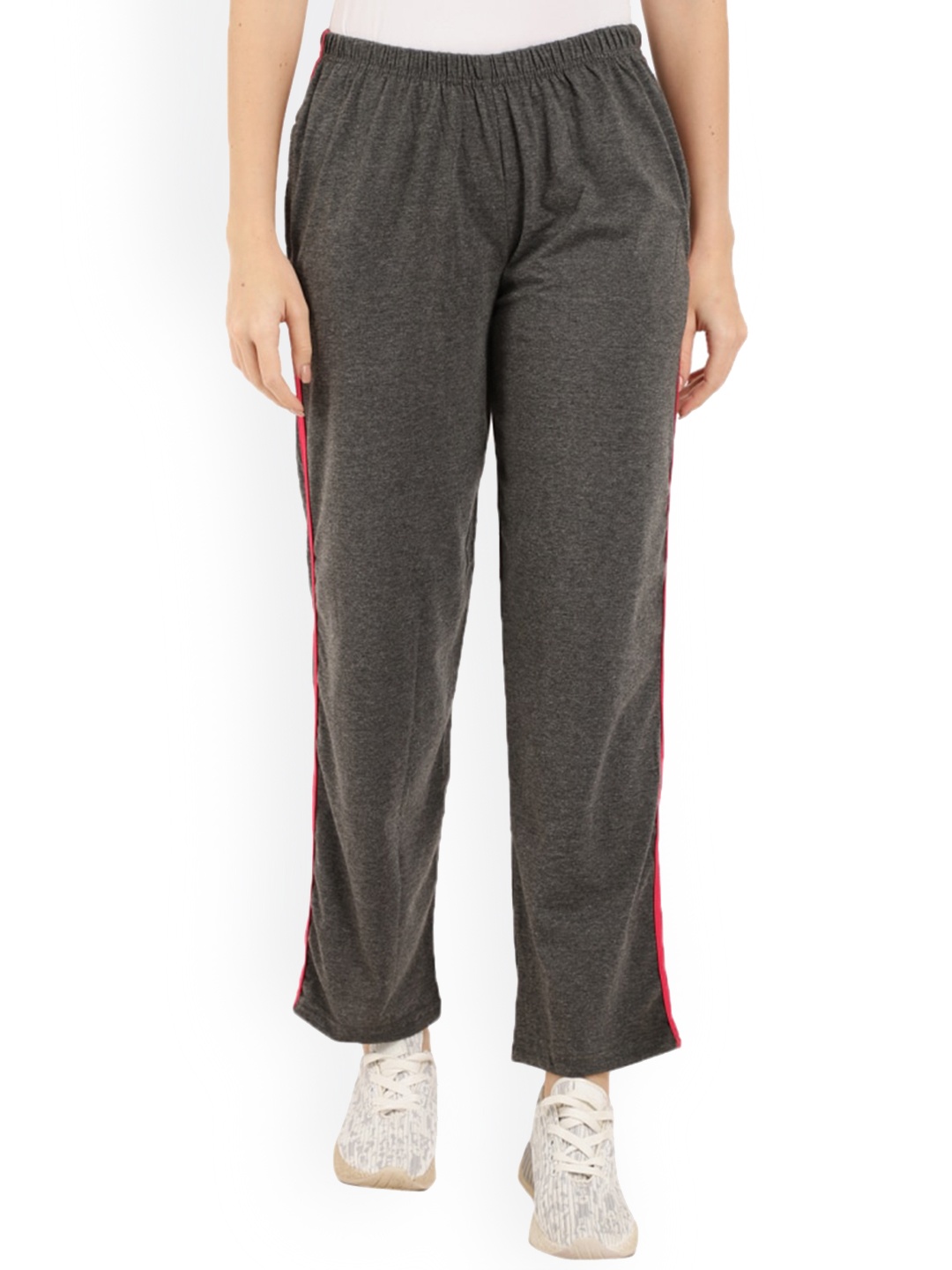 

V-Mart Women Mid-Rise Single Jersey Track Pants, Grey