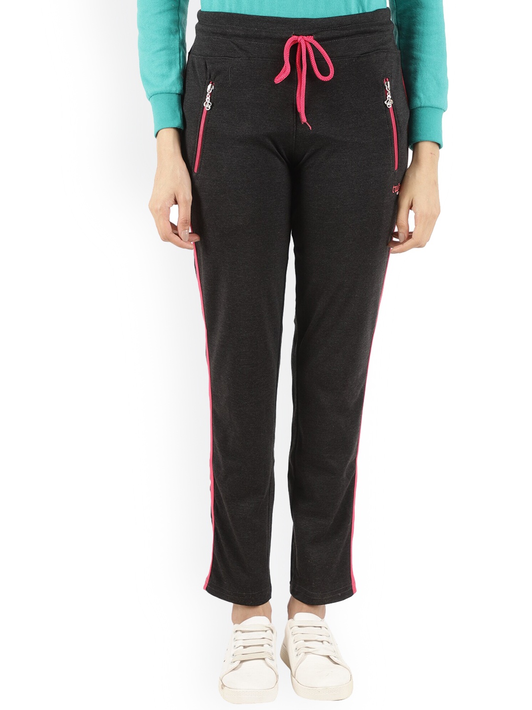 

V-Mart Women Mid Rise Cotton Track Pant, Grey