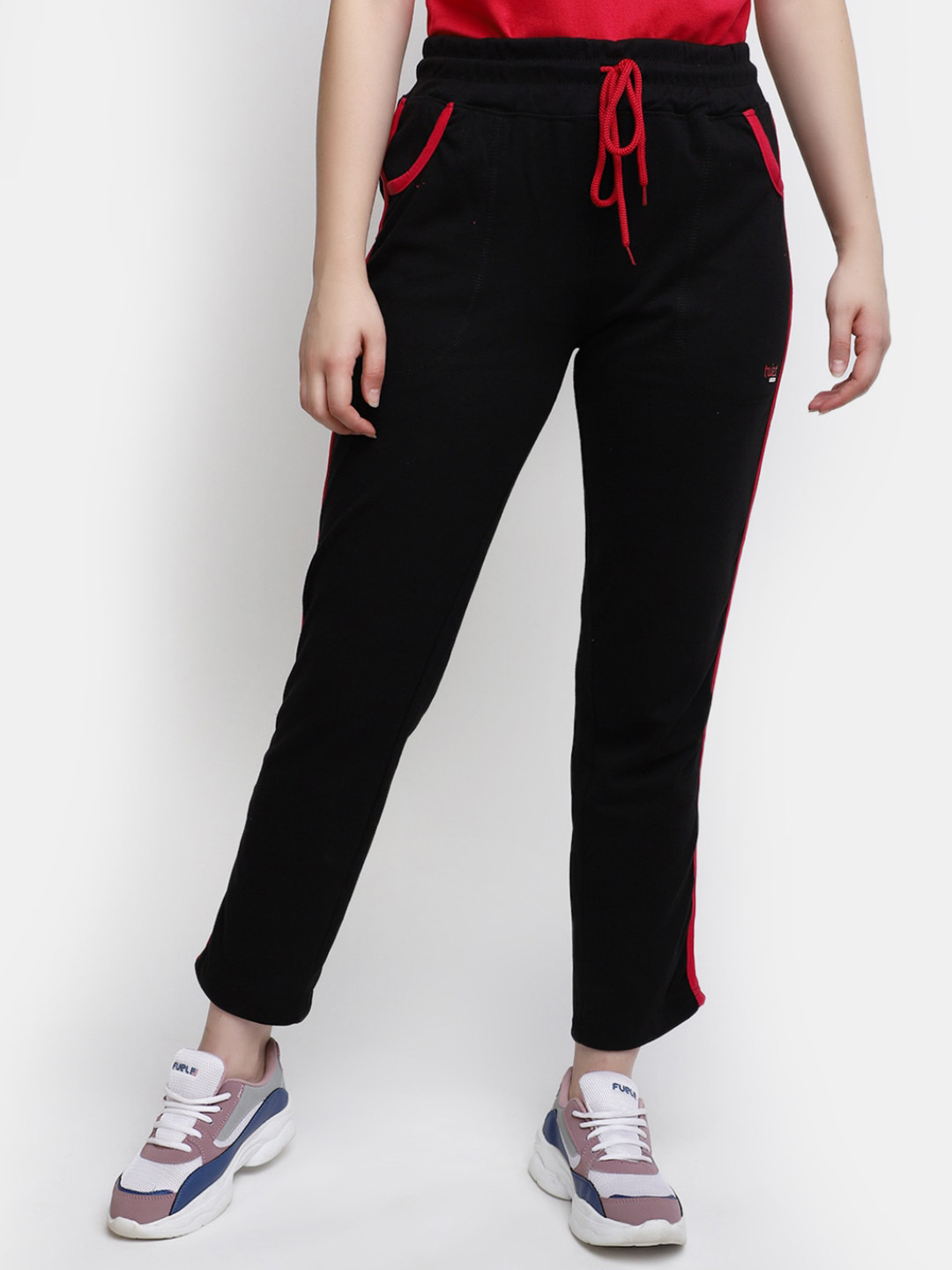 

V-Mart Women Mid-Rise Track Pants, Black