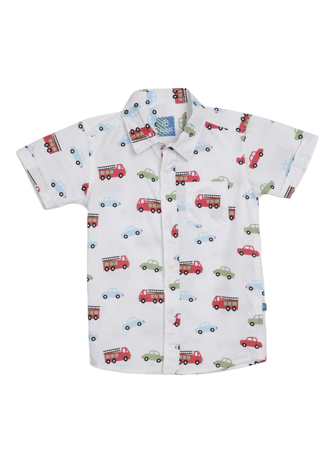 

V-Mart Boys Printed Cotton Casual Shirt, White