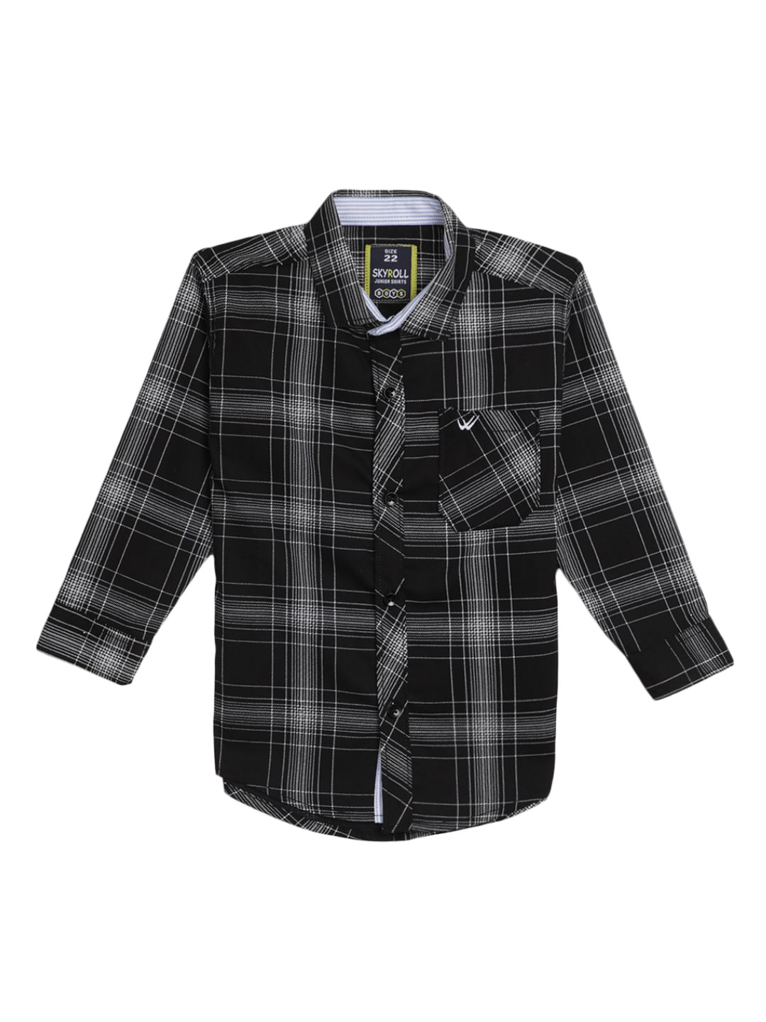 

V-Mart Boys Tartan Checked Cotton Casual Shirt, Black