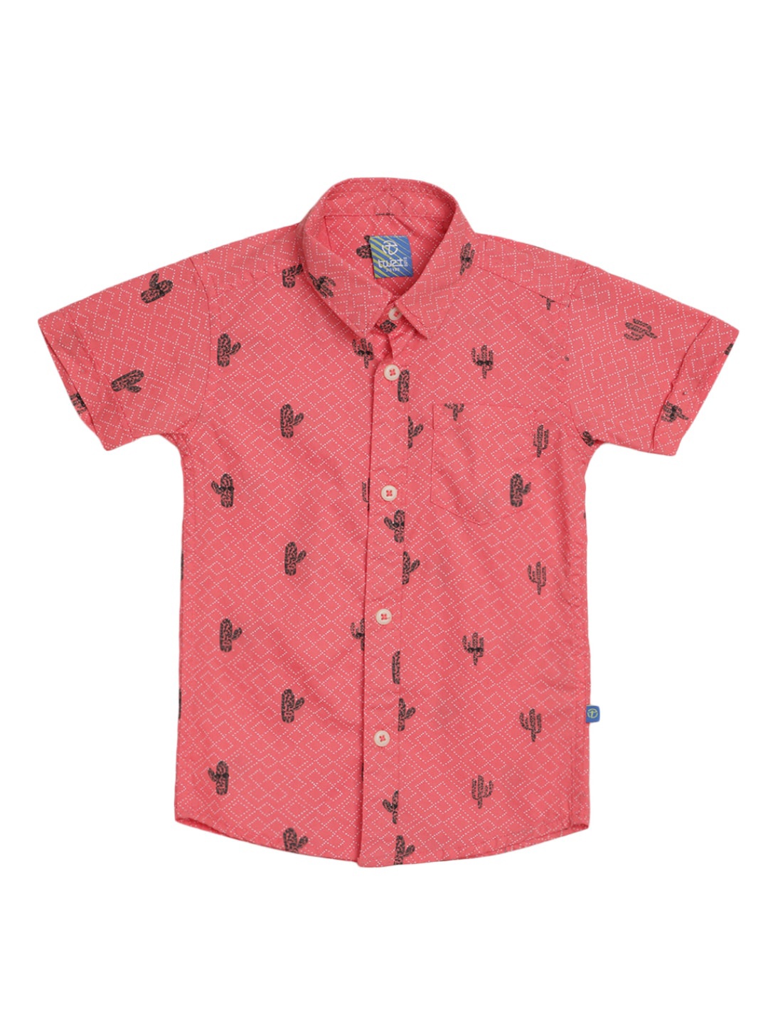 

V-Mart Boys Conversational Printed Cotton Casual Shirt, Orange