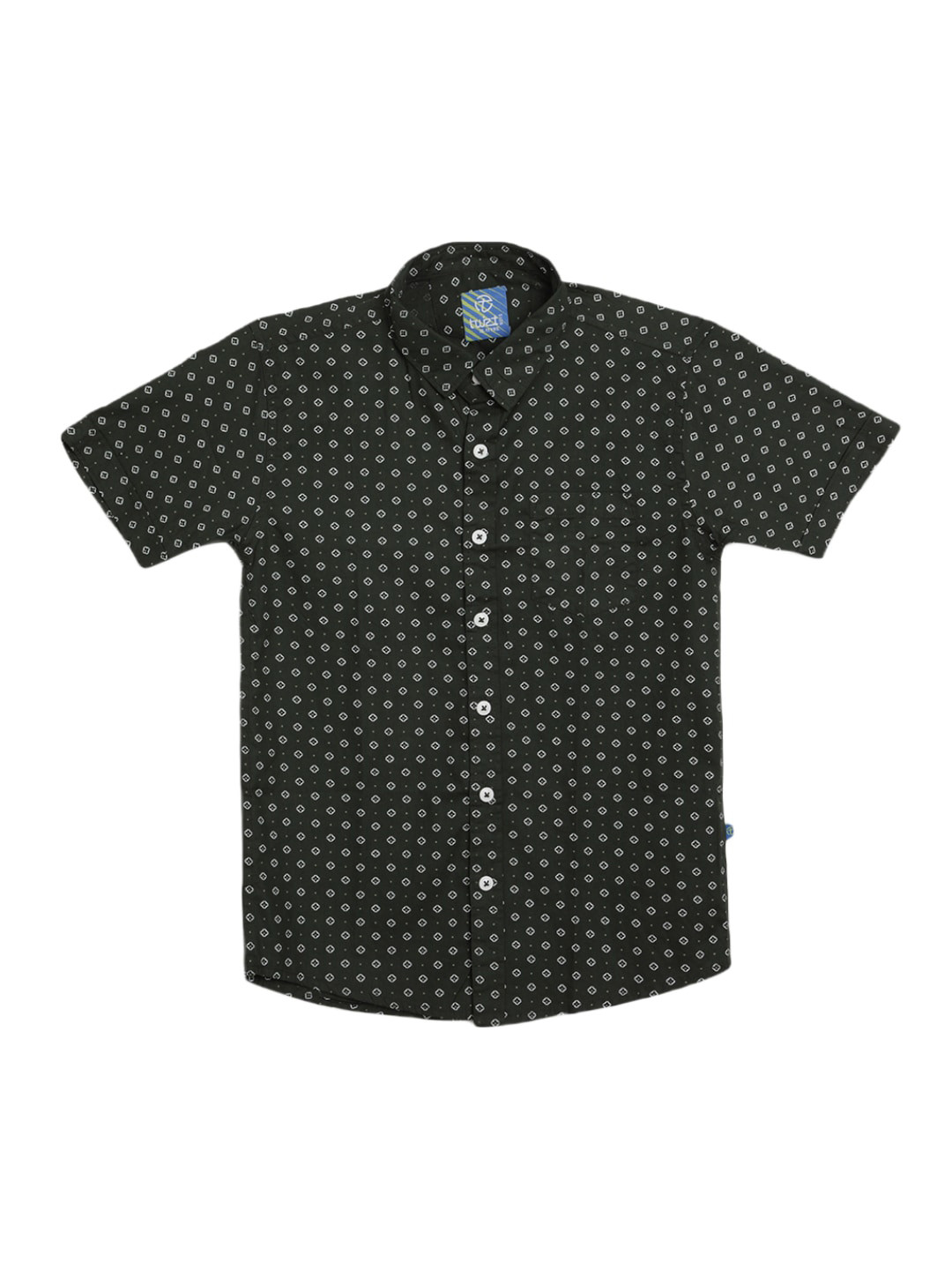 

V-Mart Boys Micro Ditsy Printed Cotton Casual Shirt, Green