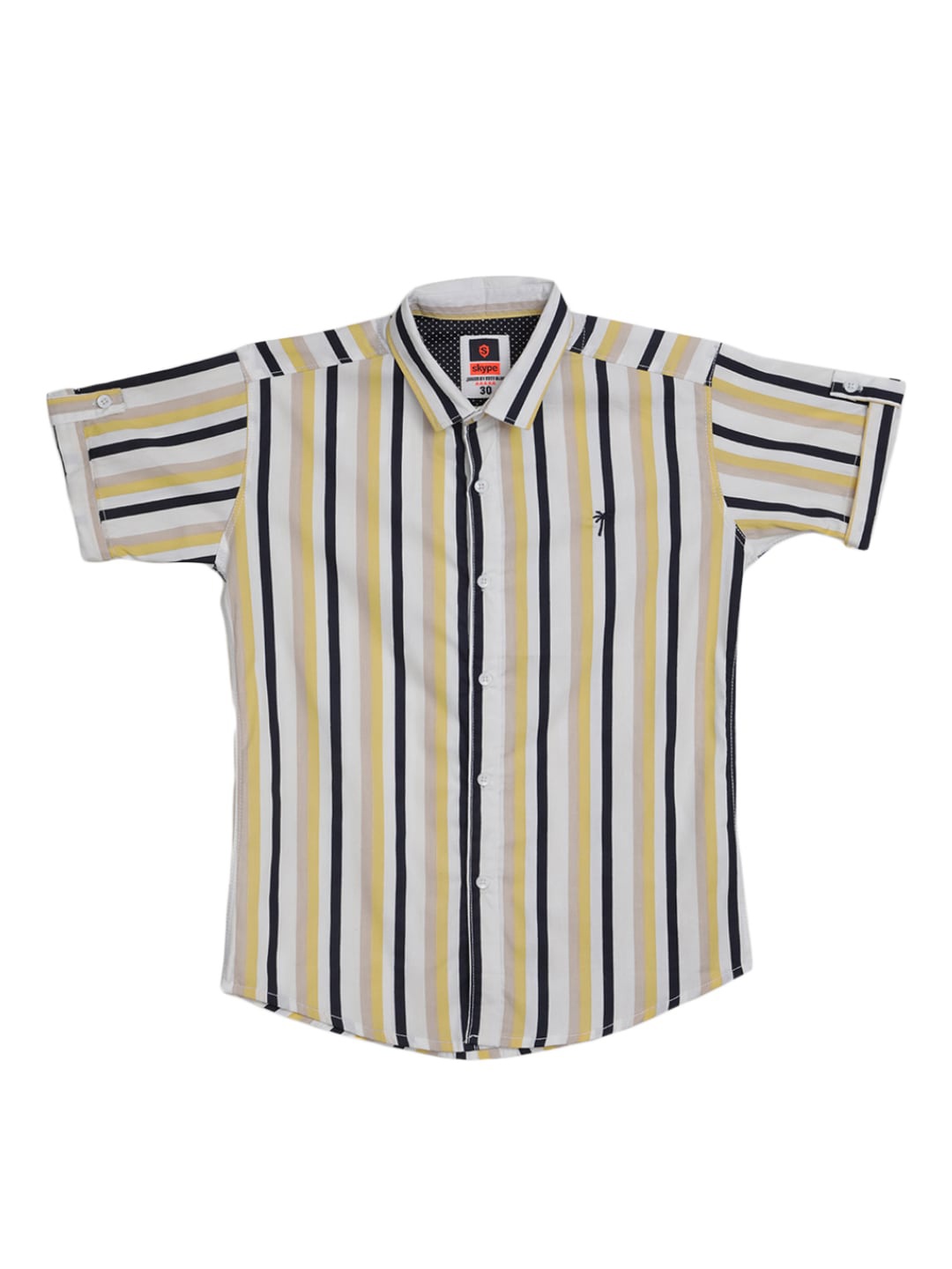 

V-Mart Boys Striped Cotton Casual Shirt, Yellow
