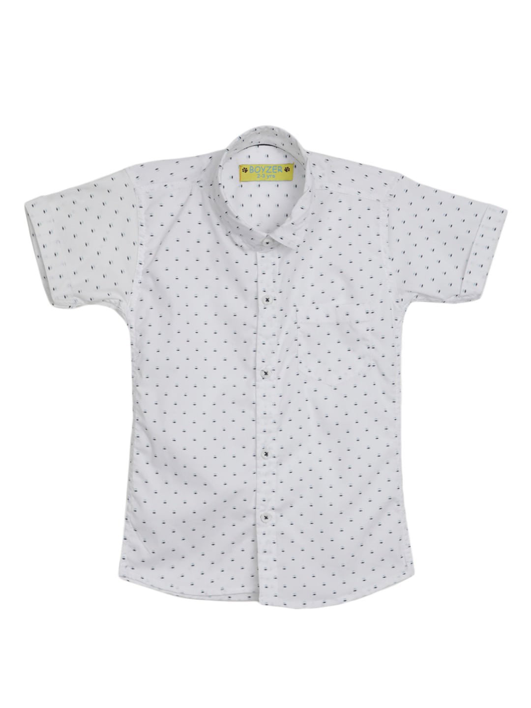 

V-Mart Boys Micro Ditsy Printed Regular Fit Opaque Cotton Casual Shirt, White
