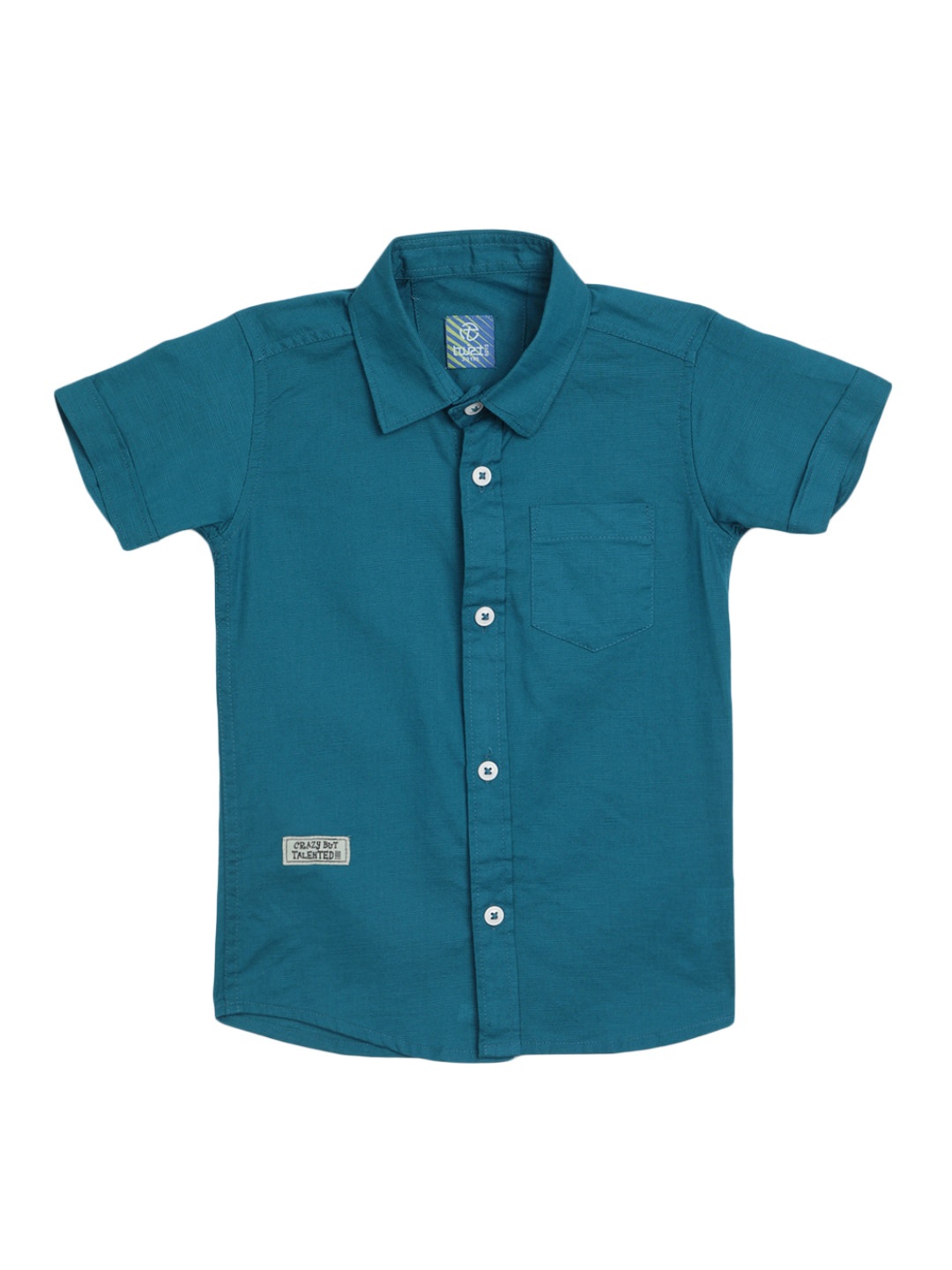 

V-Mart Boys Spread Collar Opaque Regular Fit Cotton Casual Shirt, Green