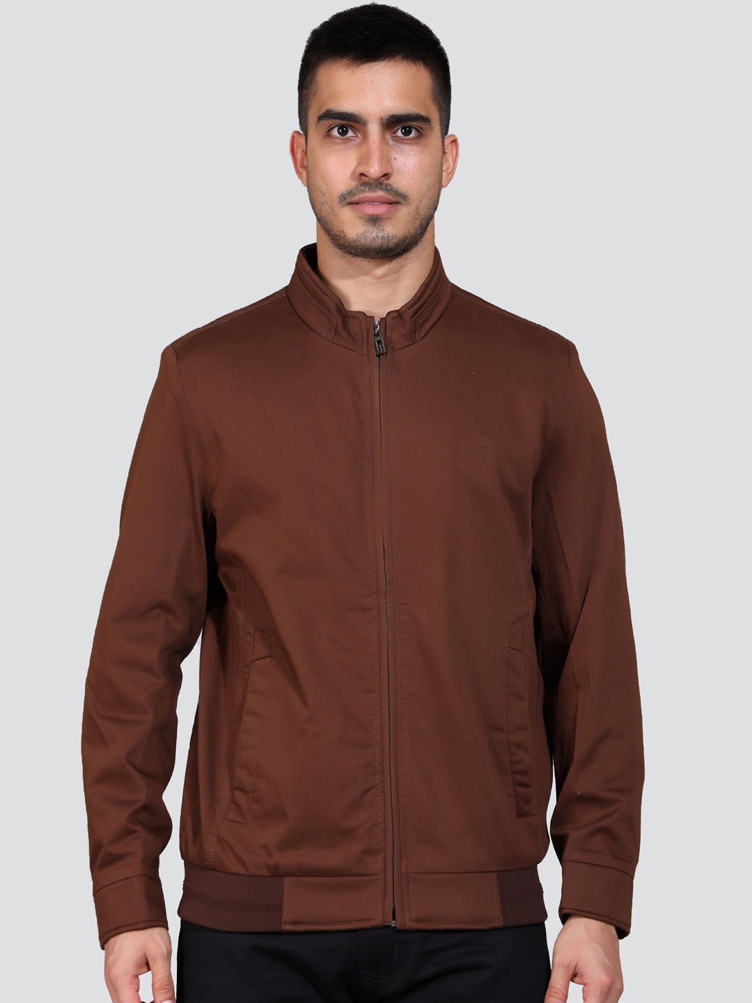 

YOUNG CLUB CLASSIC Lightweight Mock Collar Cotton Bomber Jacket, Khaki