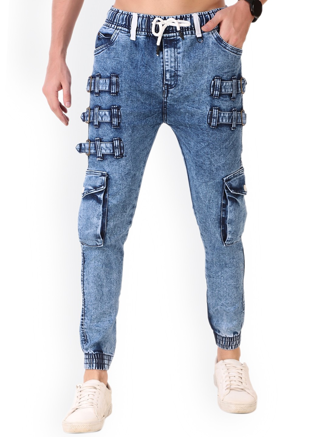 

PLUS 91 Men Smart Fit Denim Joggers, Blue