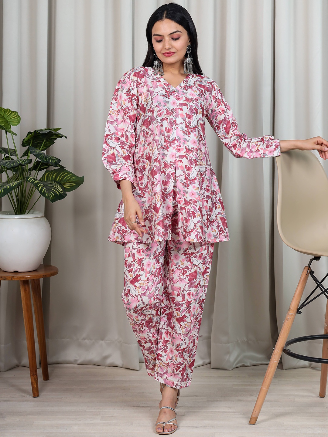 

KALINI Printed Top With Trouser, Pink