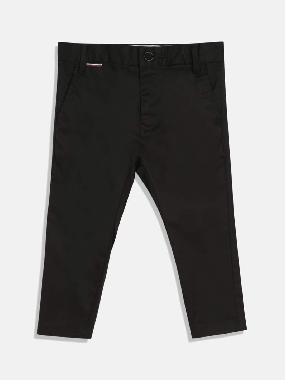 

Tommy Hilfiger Boys Mid-Rise Stretchable Chinos Trousers, Black