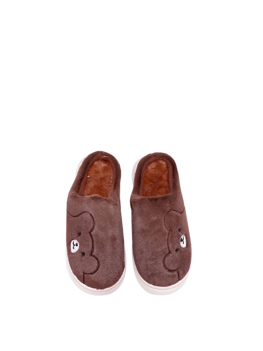 

Miscreef Women Bear Pattern Warm Winter Fur Room Slippers, Brown