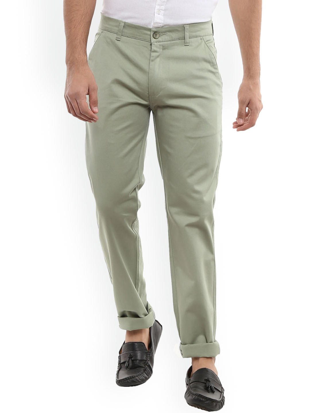 

V-Mart Mid-Rise Slim Fit Casual Trouser, Green