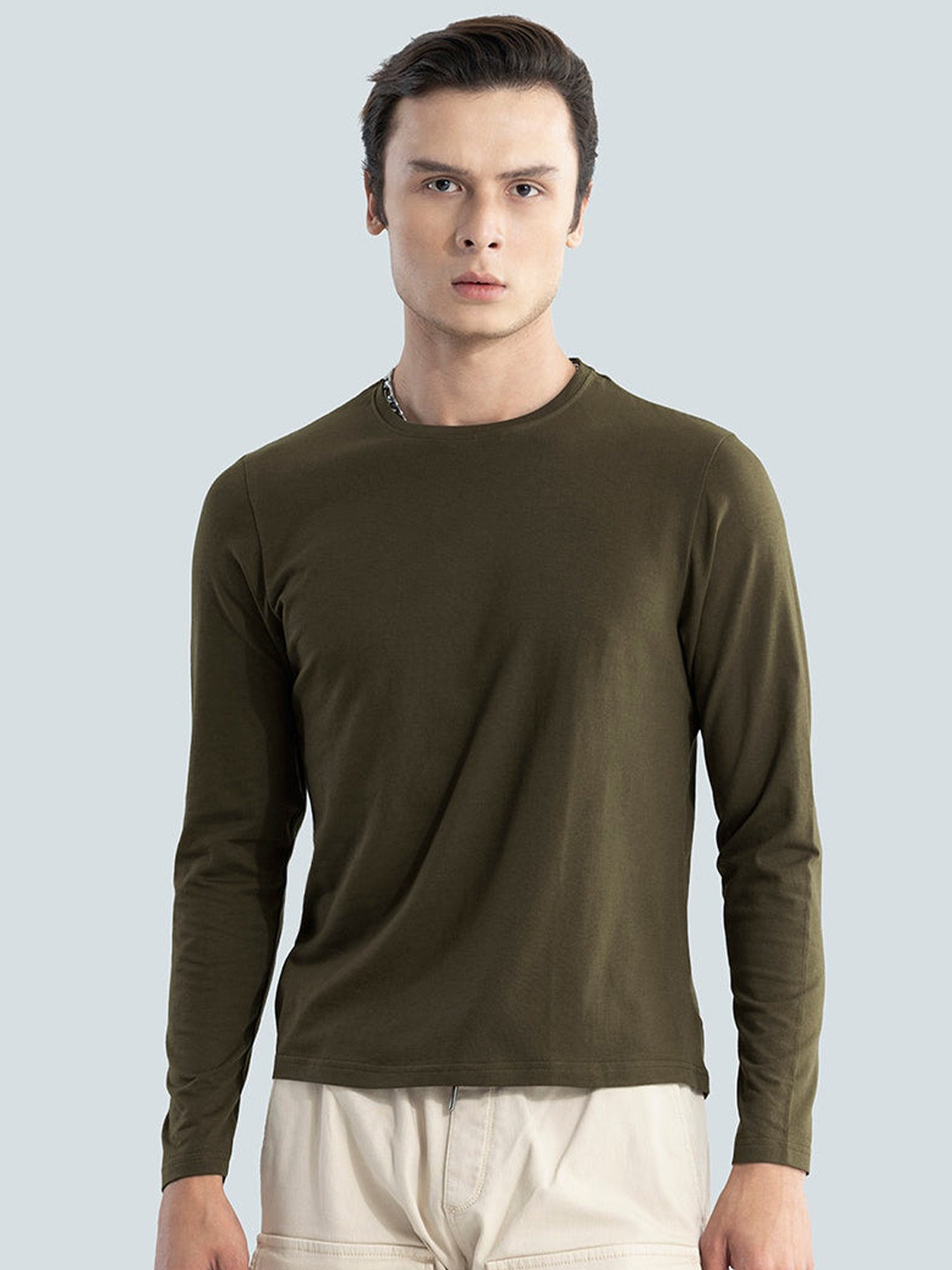 

Snitch Olive Green Round Neck T-shirt