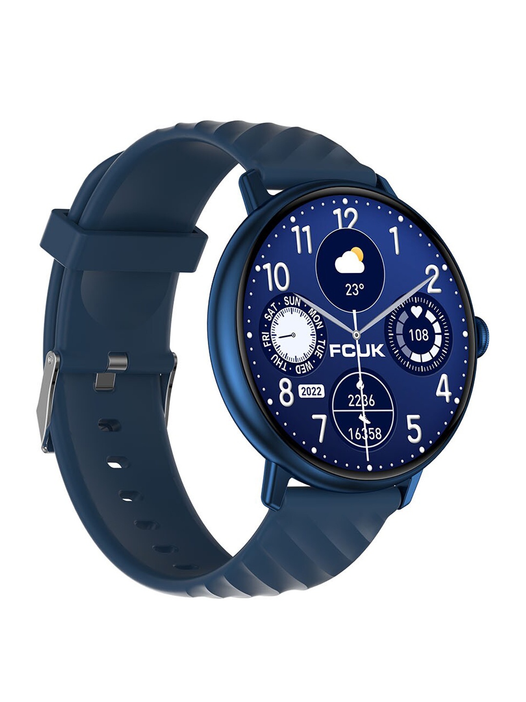 

French Connection Water Resistance Multifunction Digital Touch Smart Watch FCSW01-G, Blue