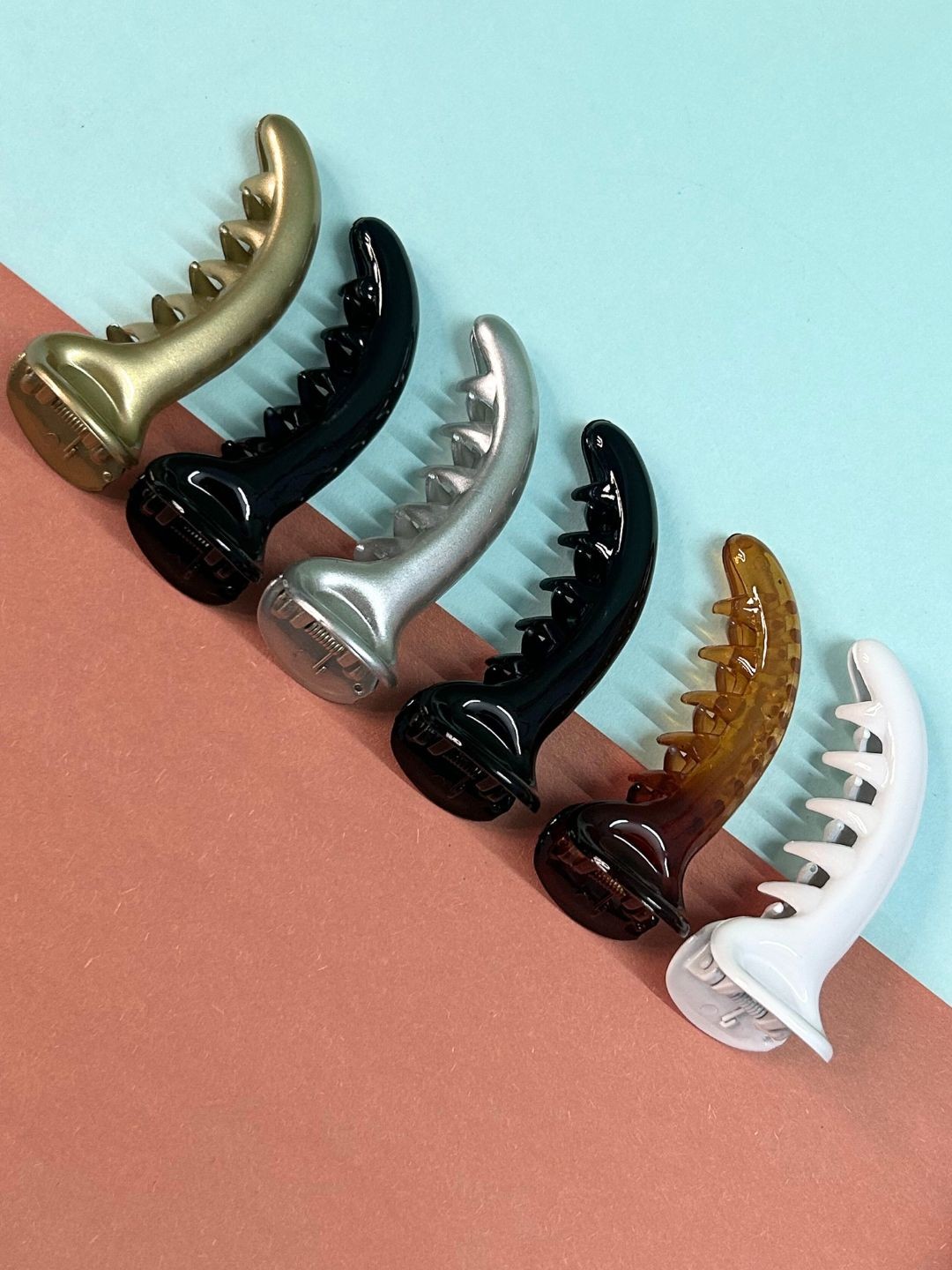

LAIDA Women Set of 6 Embellished Banana Clips, Multi