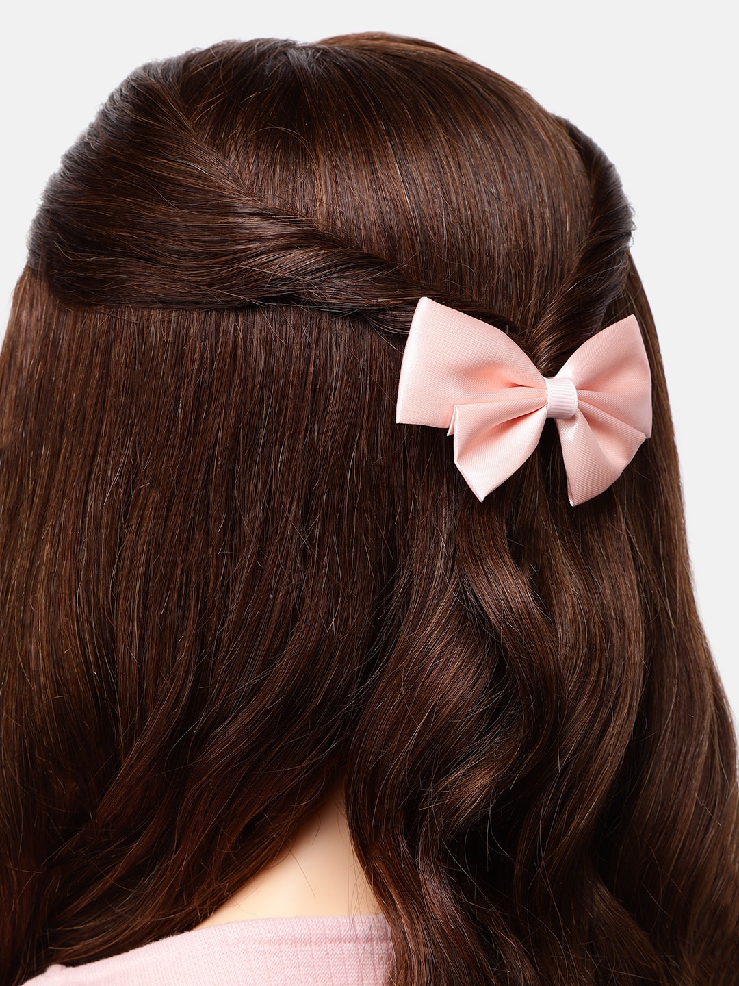 

LAIDA Women Set of 2 Satin Alligator Hair Clip, Peach