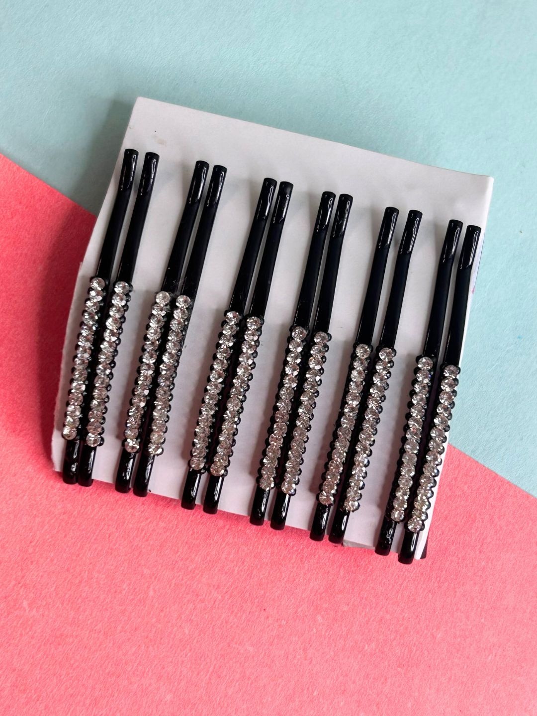 

LAIDA Women Set of 12 Embellished Bobby Pins, Black