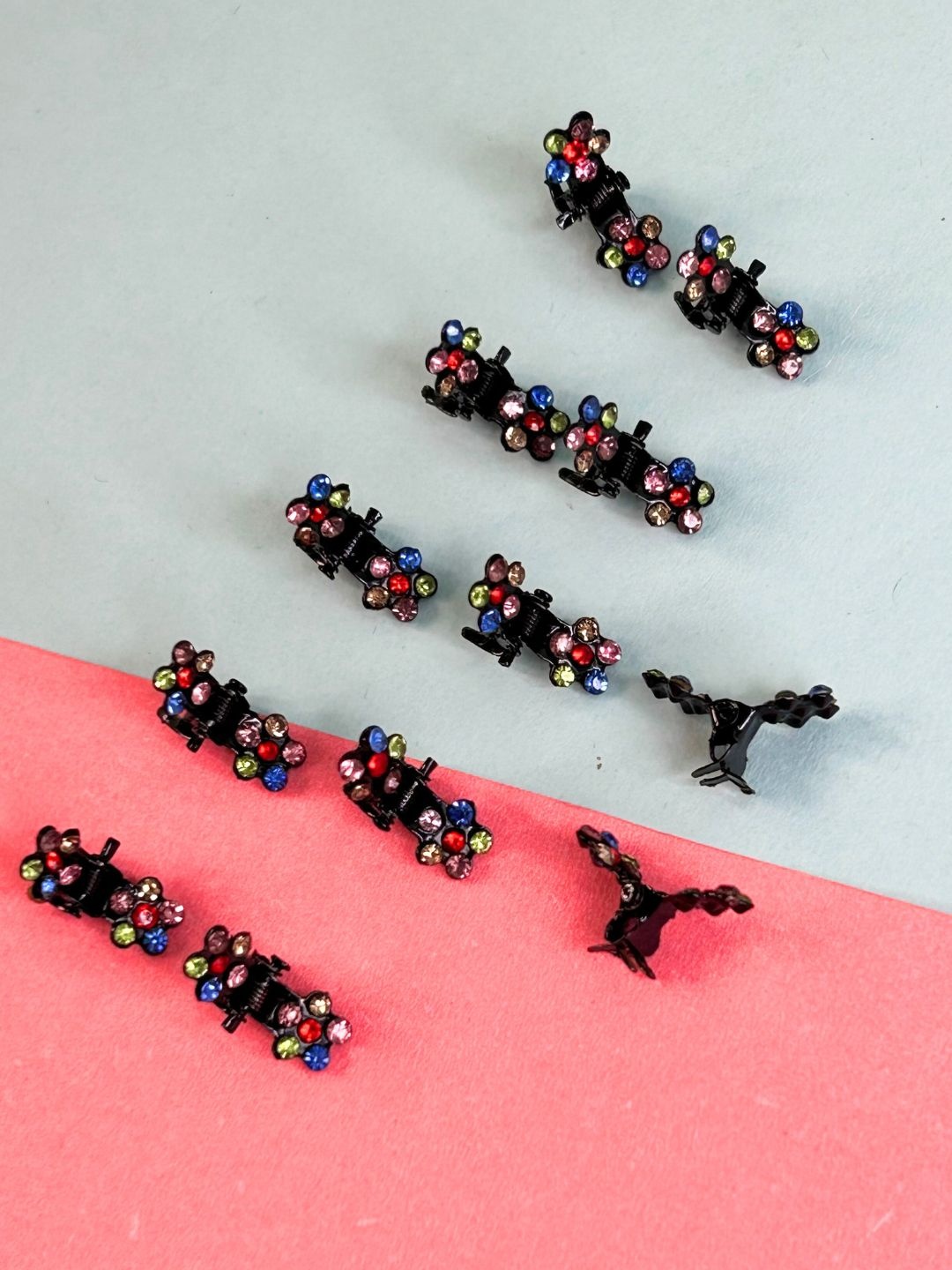 

LAIDA Women Set of 12 Embellished Claw Clip, Multi