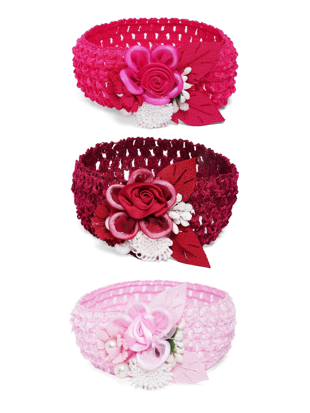 

LAIDA Girls Set of 3 Embellished Hairband, Multi