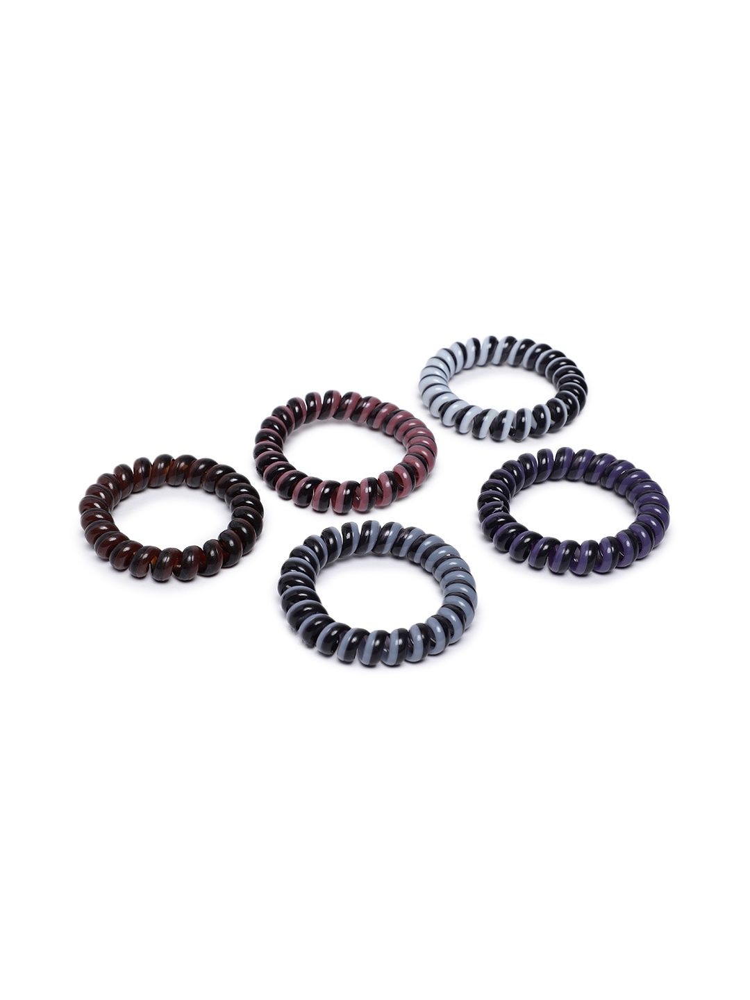 

LAIDA Women Set of 5 Spiral Ponytail Holders, Multi