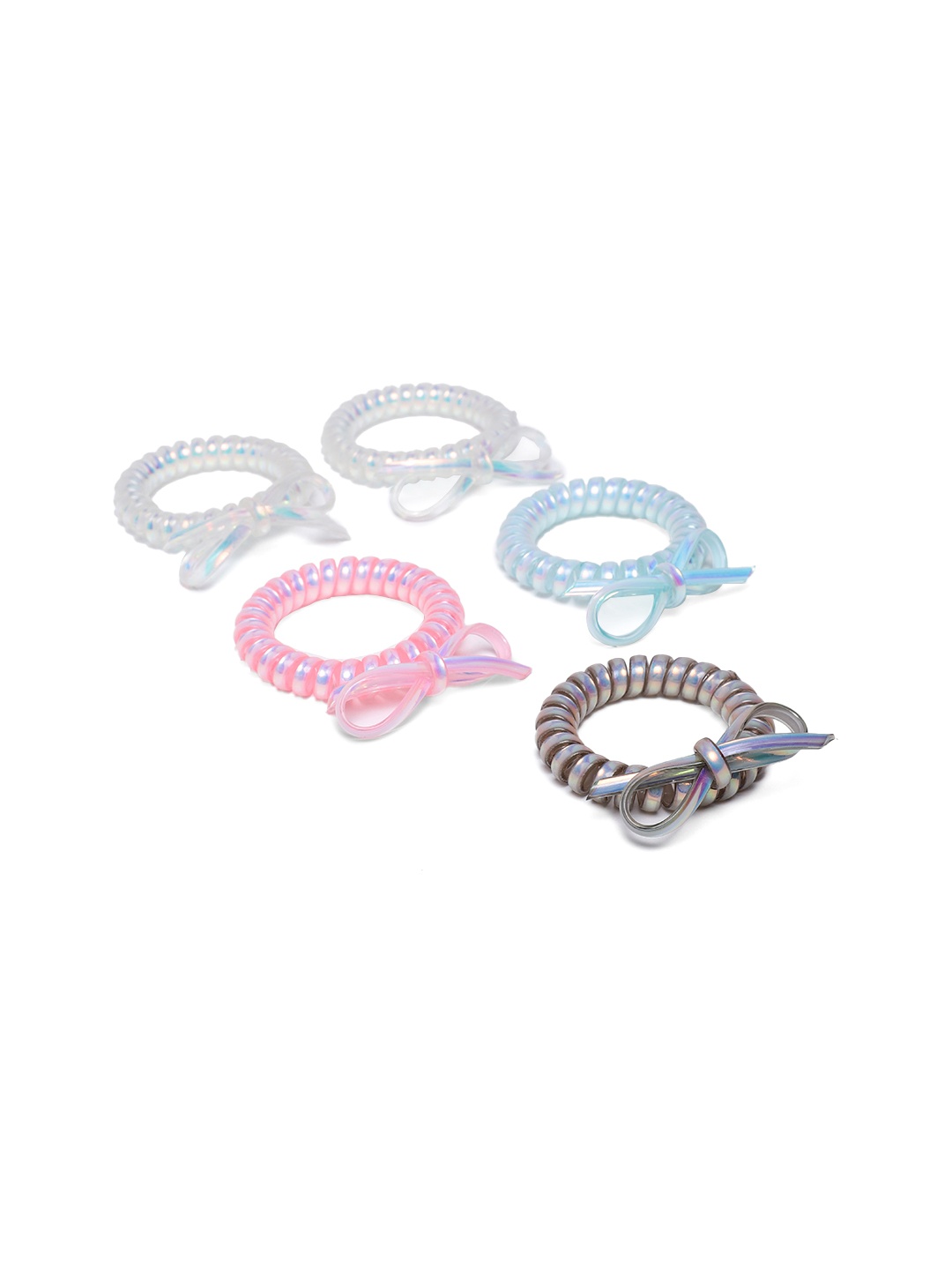 

LAIDA Women Set of 5 Spiral Ponytail Holders, Multi