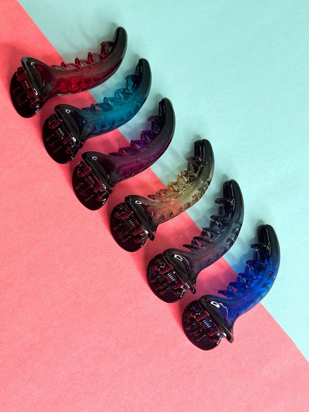 

LAIDA Women Set of 6 Embellished Banana Clip, Multi