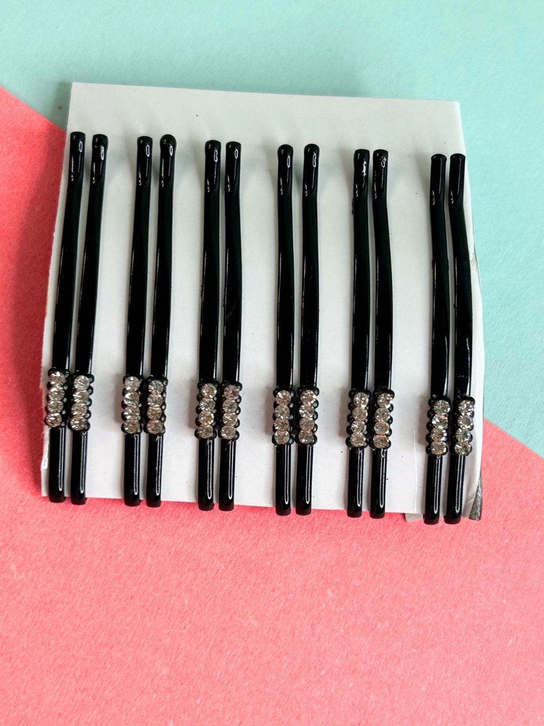 

LAIDA Women Set of 12 Embellished Bobby Pins, Black