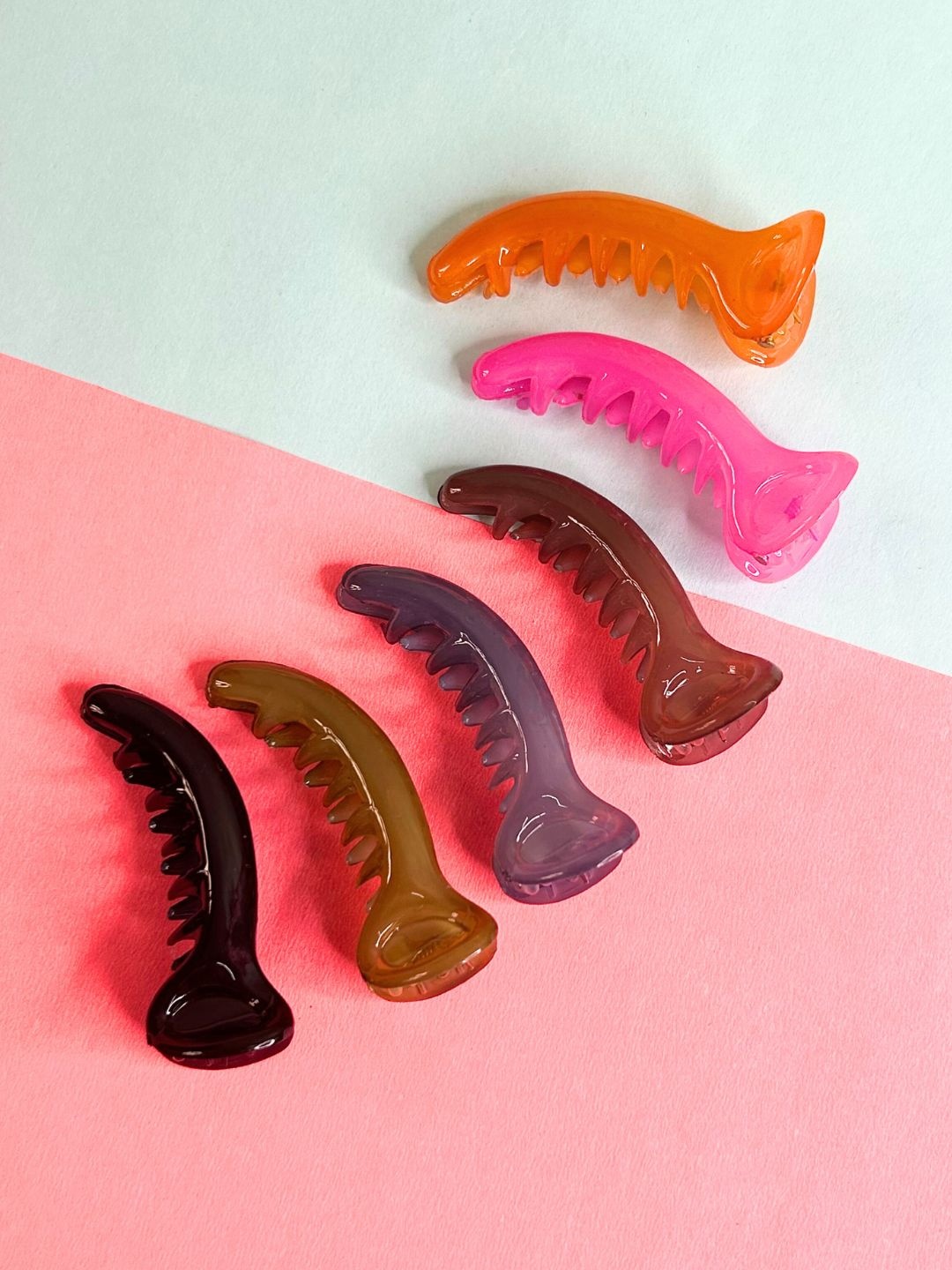 

LAIDA Women Set of 6 Embellished Banana Clip, Multi