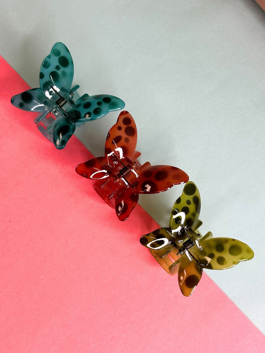 

LAIDA Women Set of 3 Claw Clip, Red