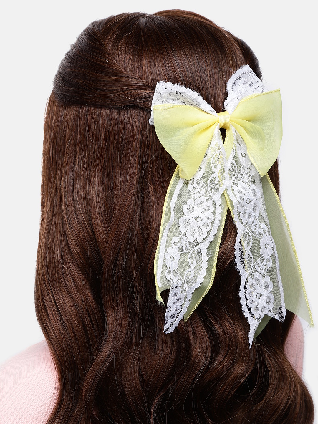 LAIDA Women Set of 2 Lace Alligator Hair Clip, Blue