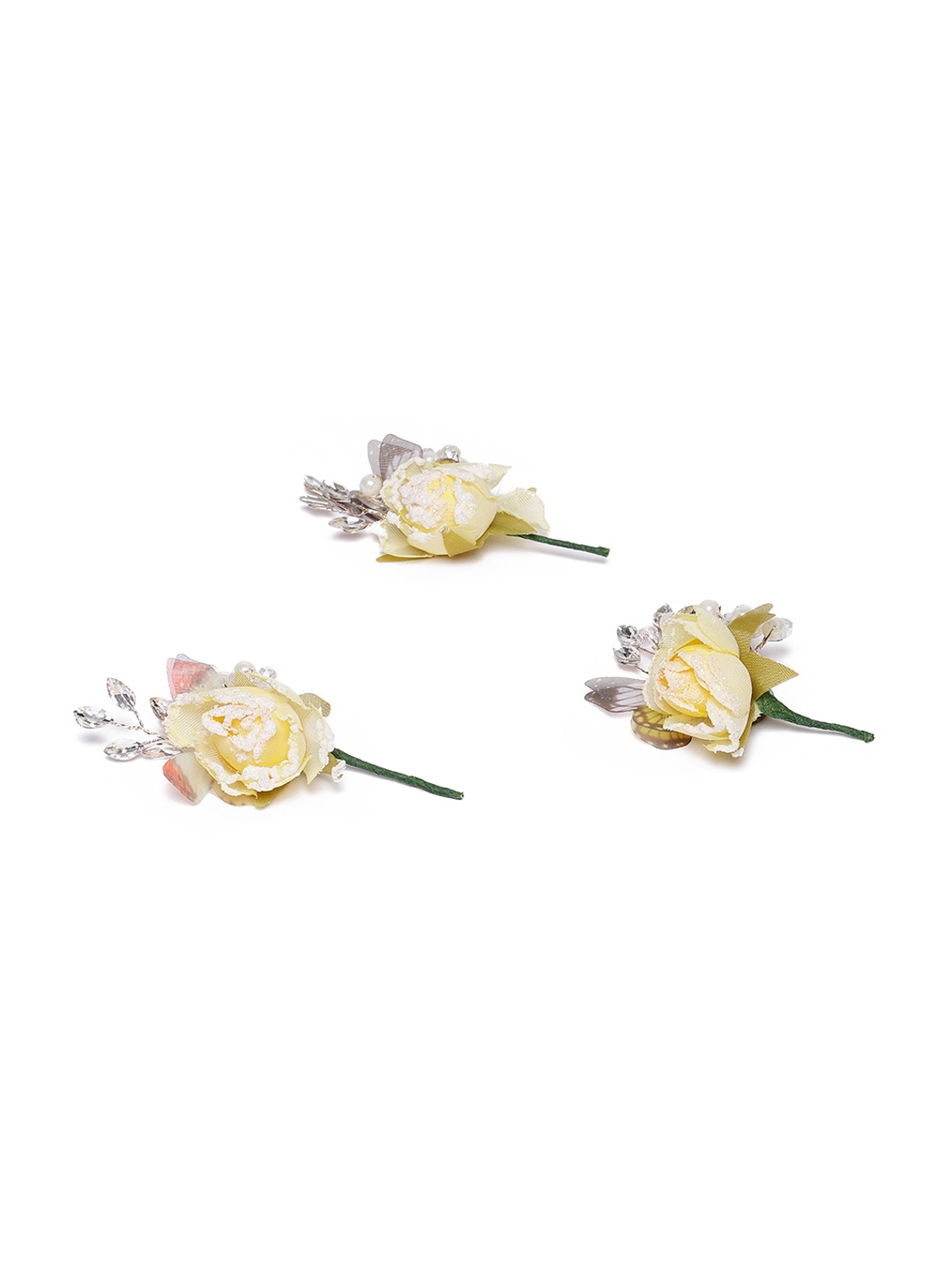 

LAIDA Women Set of 3 Embellished Hairstick, Yellow